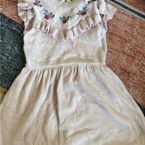 Janie and Jack Cream Ruffled Sundress with Flutter Sleeves